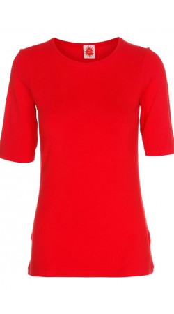 Rød KNAP design basic bluse