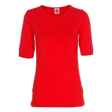 Rød KNAP design basic bluse
